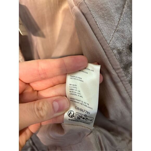 Free People Ballet Racer Ruffle Velvet Jacket Size XS Crop Fitted Button NEW Vel - Picture 8 of 8